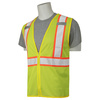 Erb Safety S384 Mesh Safety Vest, Class 2, Hi-Viz Lime, No Pockets, 3X 66574